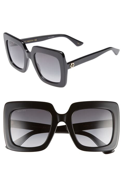 gucci 53mm modified square sunglasses|gucci oversized square sunglasses black.